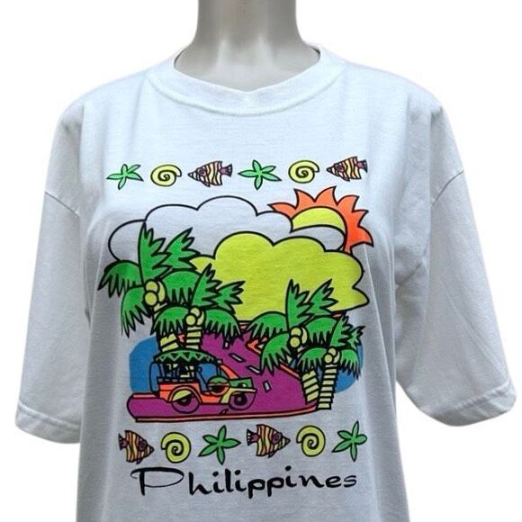 Philippine Crafts Souvenir T-shirt Unisex Small White Summer Tropical Graphics - Picture 3 of 14